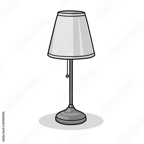 Vector illustration of table lamp lineart isolated on white background, signs and symbol