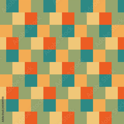 Retro checkerboard backgrounds featuring pastel hues. A groovy and psychedelic chessboard pattern inspired by the 60s and 70s. Perfect for print templates, textiles, or as a vector wallpaper.