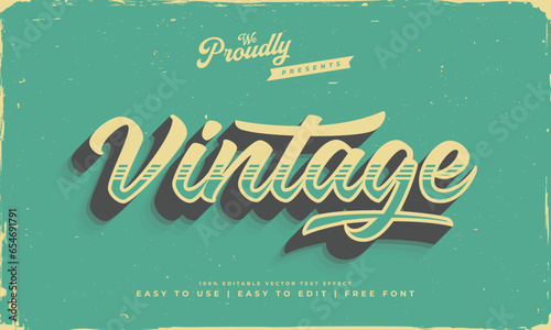 vintage retro editable text effect alphabet font typography typeface