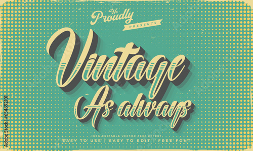 vintage retro editable text effect alphabet font typography typeface