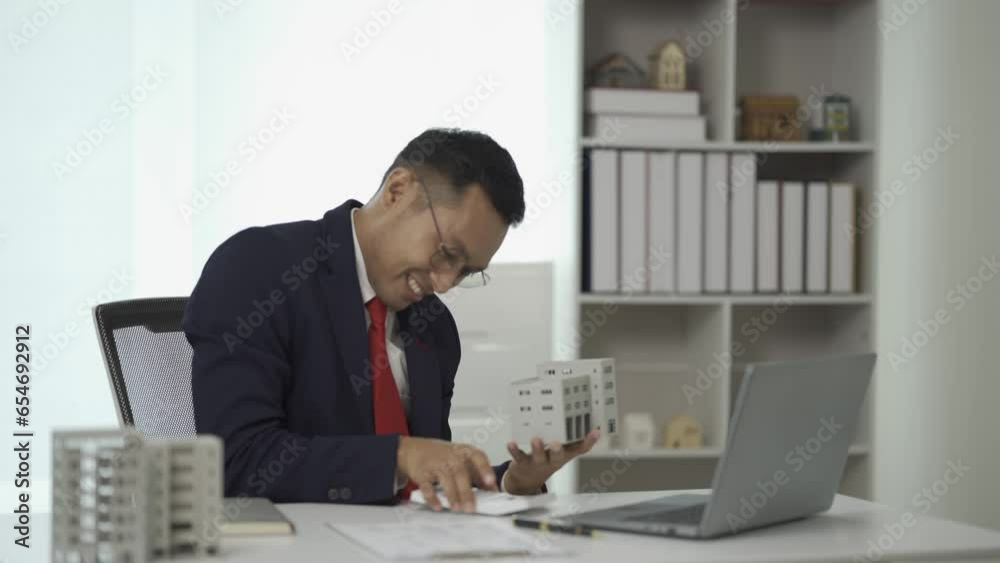 Company employees discuss details, explain the details and terms and conditions of the rental through video calls, online consultation ideas. real estate 4k Company employees discuss details, explain the details and terms and conditions of the rental through video calls, online consultation ideas. real estate 4k