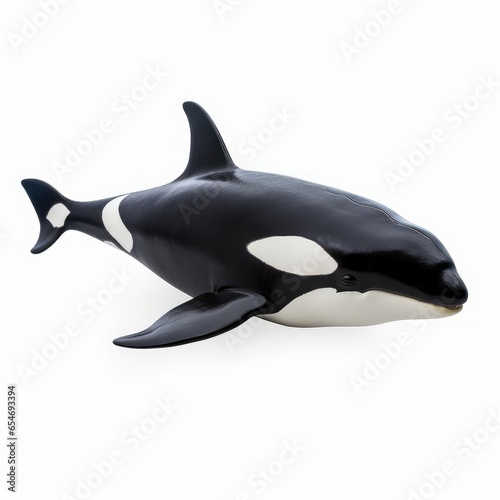 Orca fish isolated on white background cutout, Generative AI 