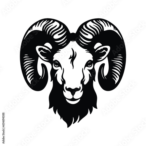 Ram head logo silhouette vector photo