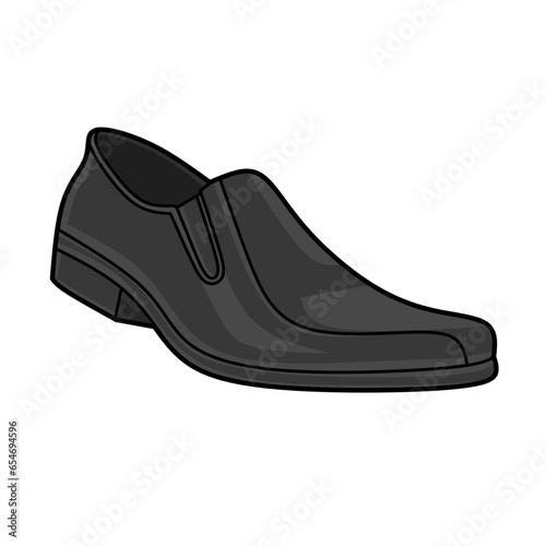 Vector illustration of pantofel blackshoes lineart isolated on white background, signs and symbol photo