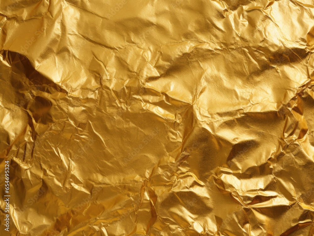 Crumpled gold foil texture, shiny golden background for designers Crumpled gold foil texture, shiny golden background for designers