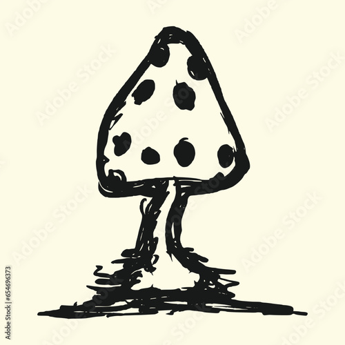 Hand drawn mushroom vector illustration