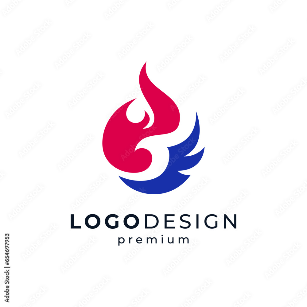 modern and simple bird with fire for business, finance or brand identity logo design modern and simple bird with fire for business, finance or brand identity logo design