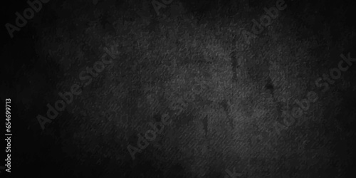 Black stone concrete grunge texture and backdrop background anthracite panorama. grunge and scratched old wall texture cement dirty gray with black background.	