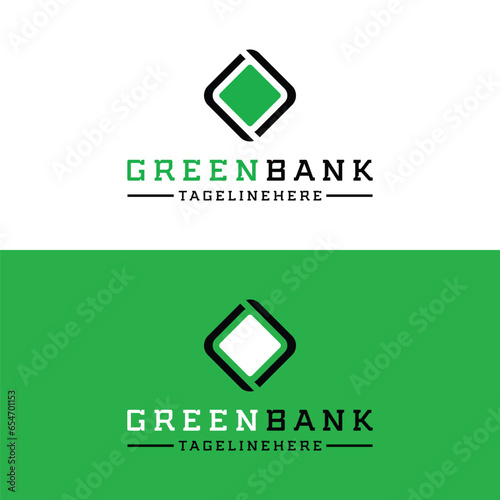 Green Bank Initial Minimal Logo Design vector logo template