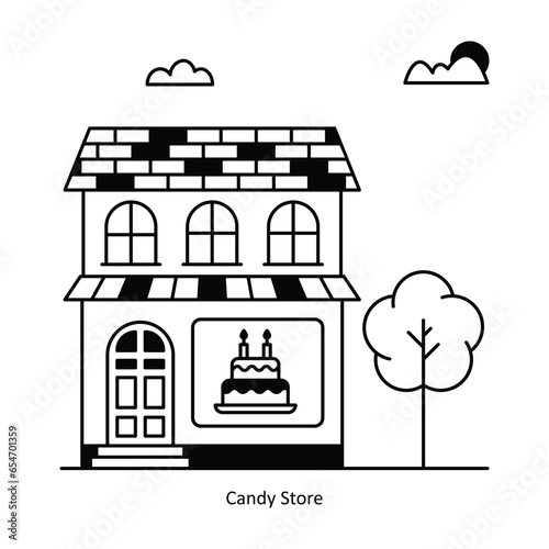 Candy Store vector Solid  Design illustration. Symbol on White background EPS 10 File 
