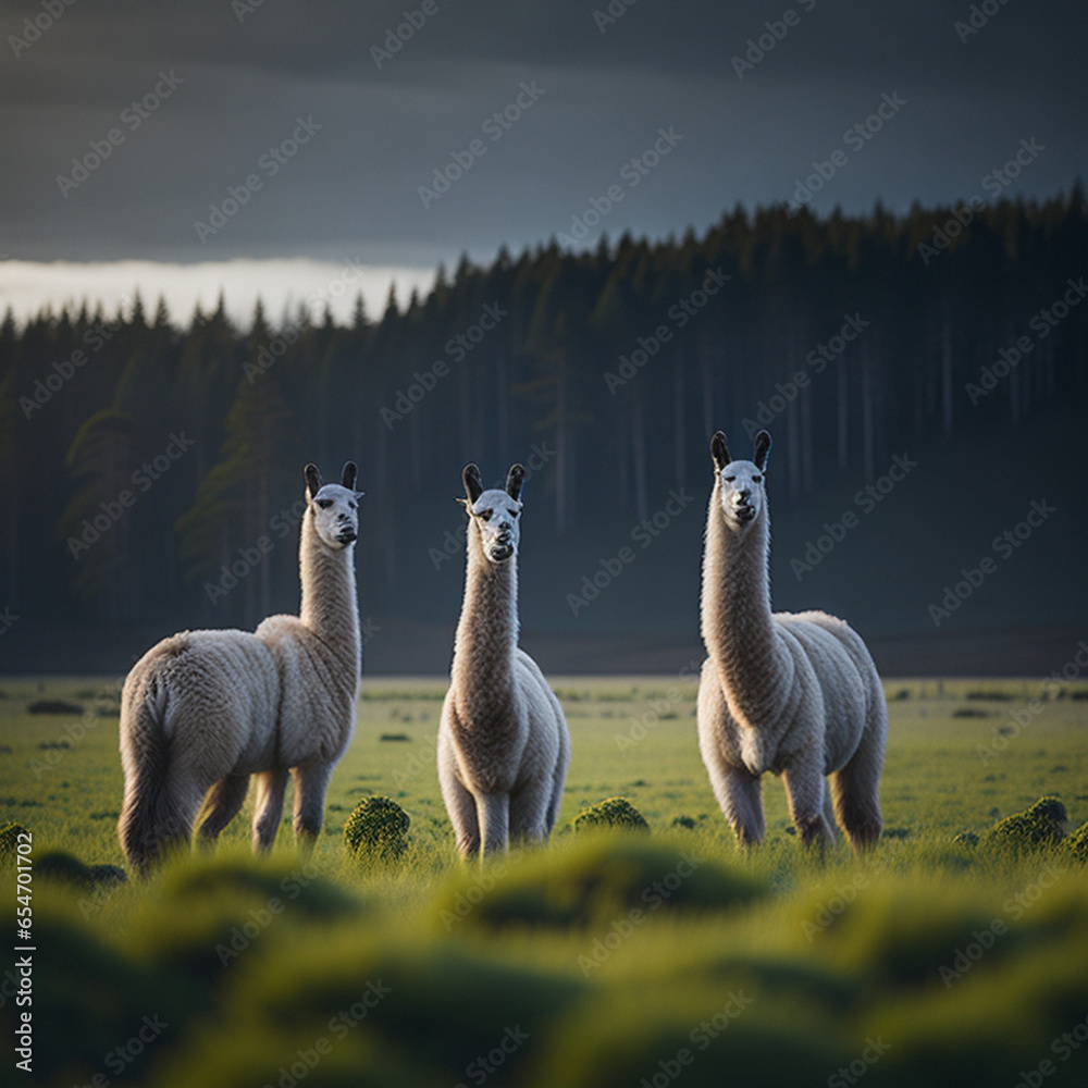 Fototapeta premium llama photography, generative ai
