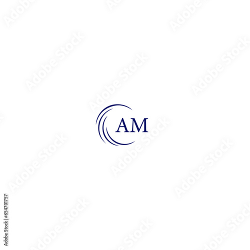 AM logo. A M design. White AM letter. AM, A M letter logo design. Initial letter AM linked circle uppercase monogram logo.