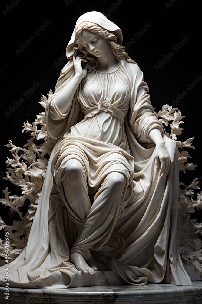 Classic white marble statue. Generative AI Classic white marble statue. Generative AI