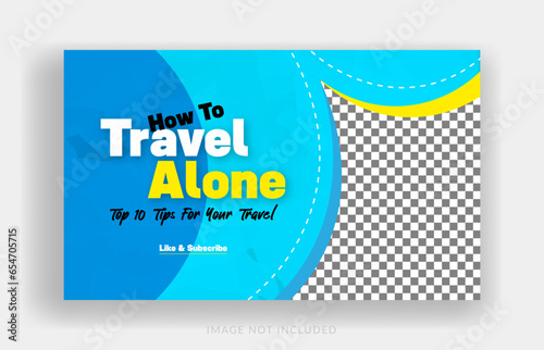 Tour and Travel tips thumbnail design and web banner design template 
