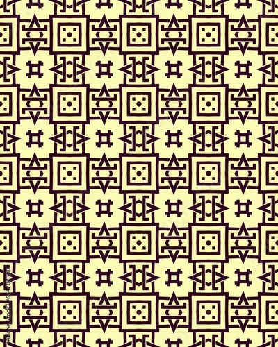 Beautiful geometric Seamless pattern design for decorating, wallpaper background illustration with cream and beige colored background