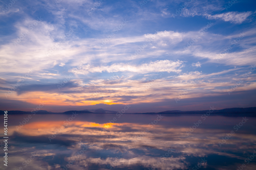 Colorful clouds and blue sky with the sunset for nature textured background Colorful clouds and blue sky with the sunset for nature textured background