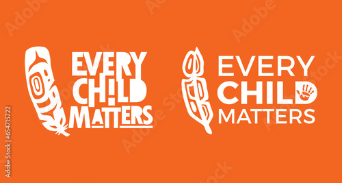 Every Child Matters. National Day for Truth and Reconciliation. Orange T-Shirt Day. 30th September. Vector Illustration.