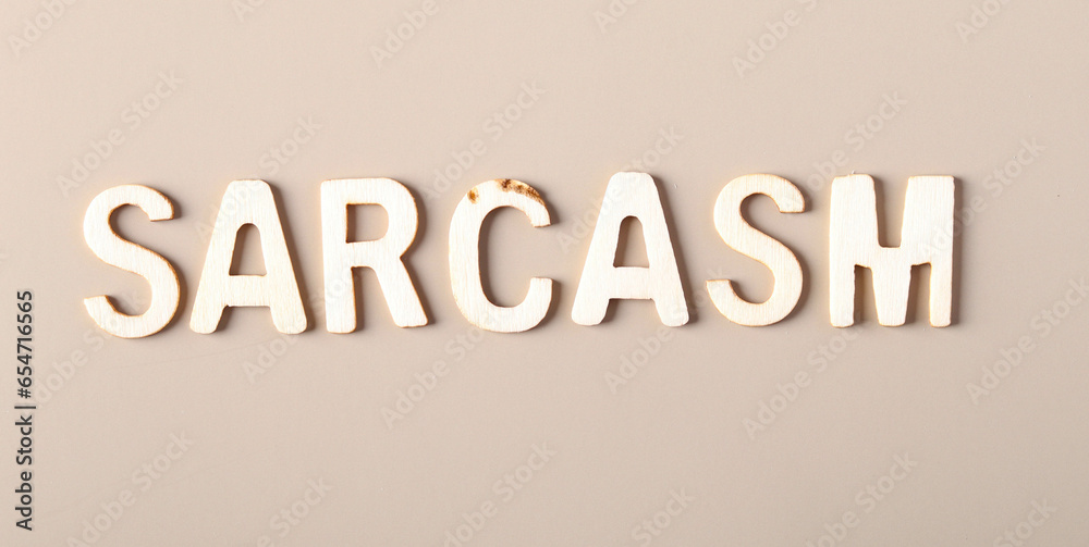 Sarcasm - written with wooden letters Sarcasm - written with wooden letters