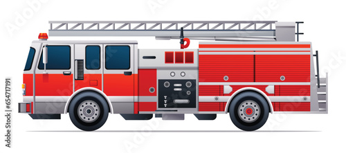 Fotografia Red fire truck vector illustration
