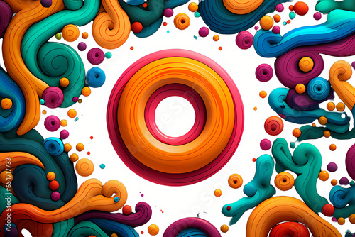 background with donuts in abstract pattern frame photo