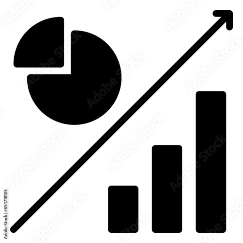 Statistic icon, glyph icon style