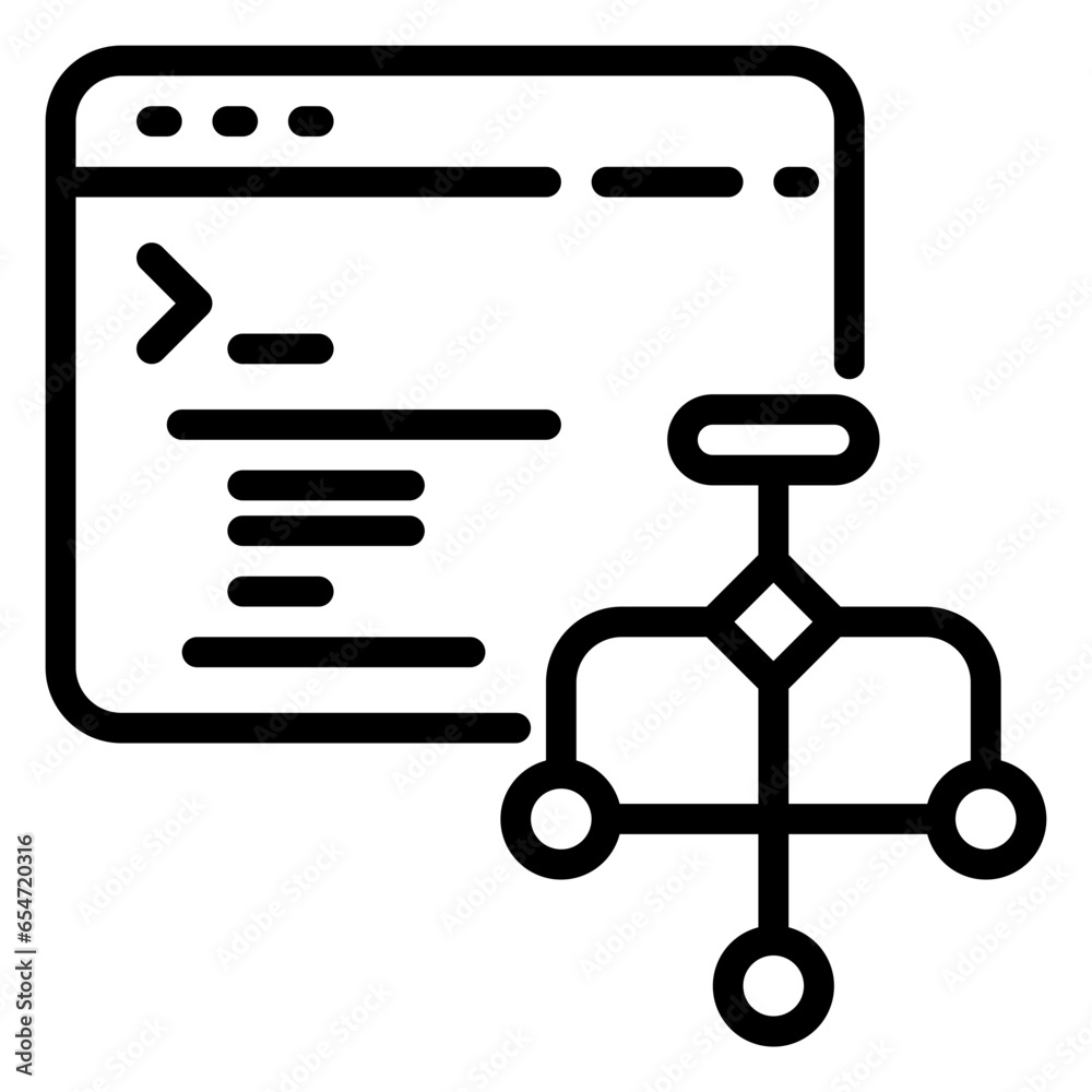 Algorithm icon, line icon style
