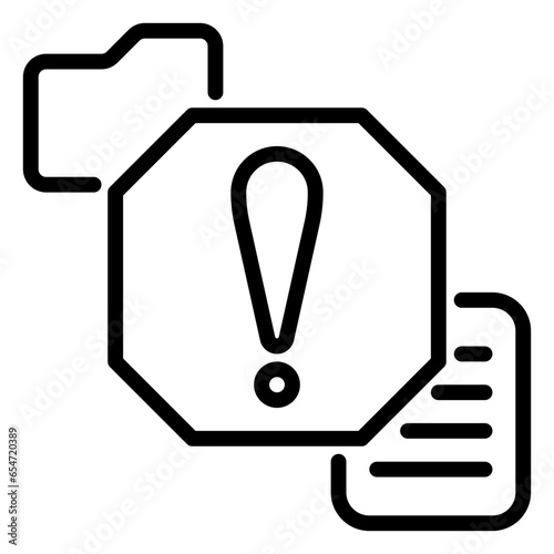 Warning icon, line icon style