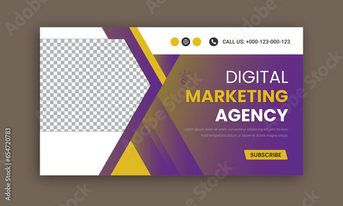 Corporate business and digital marketing youtube thumbnail or web banner template