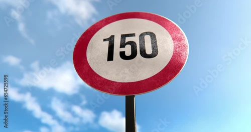 150 Max Speed Limit Sign