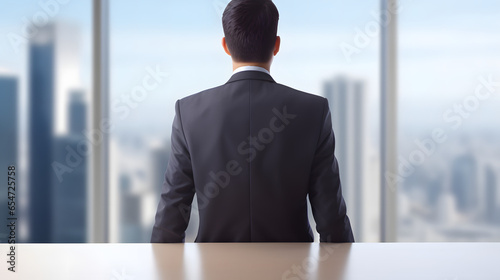 Back view of business man