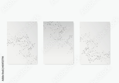 Technology modern abstract composition. Connect dots and lines. Text frame surface. Brochure cover design. Vector front page font design
