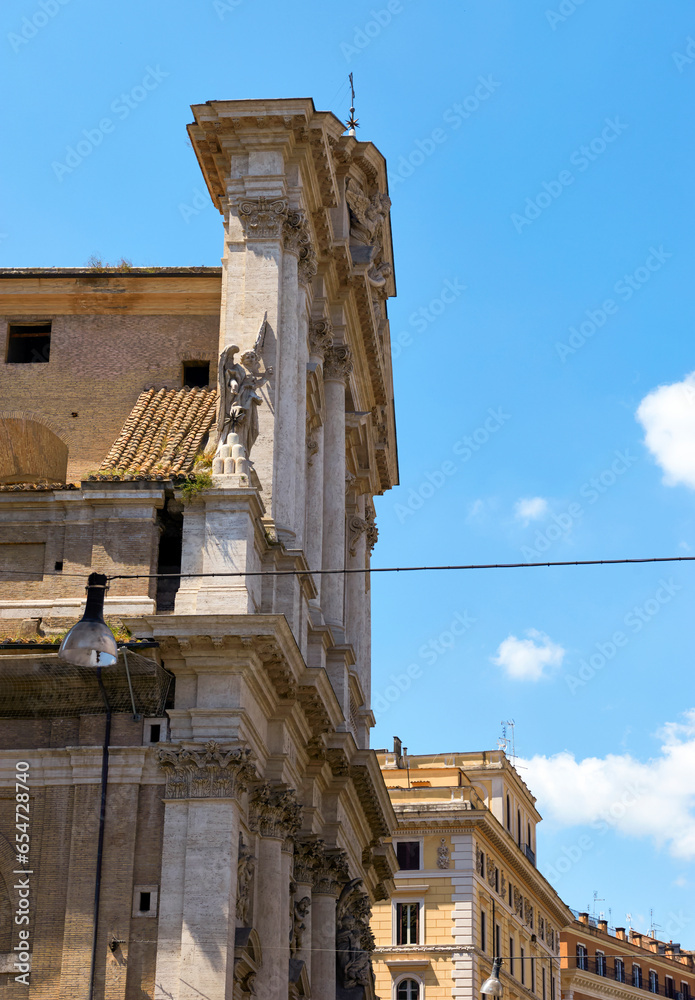 Architectural fragments in the city streets, Rome