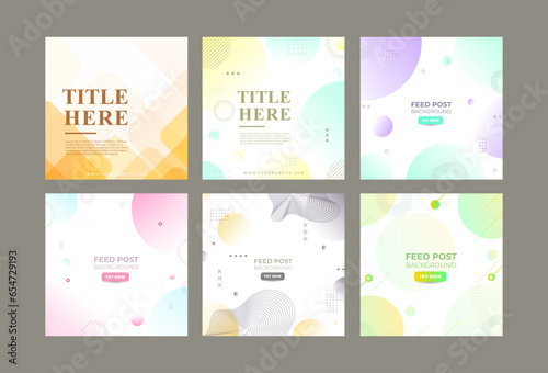 social media post modern template. 6 set collection. abstract . trendy . advertising. eps 10