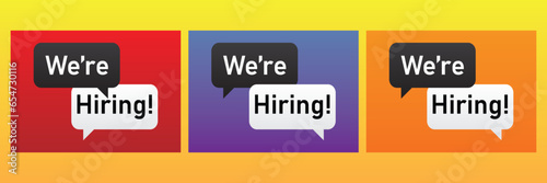 We are hiring on speech bubbles collection. Vector illustration