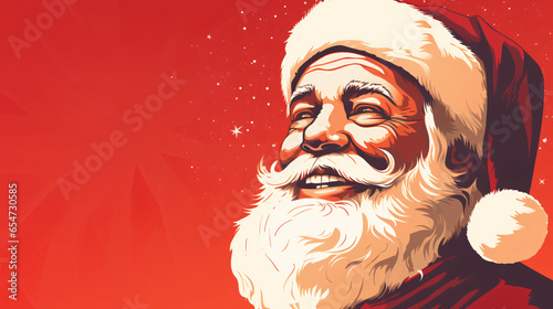 Emotional Santa Claus on isolated background