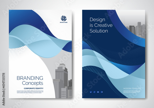 Template vector design for Brochure, AnnualReport, Magazine, Poster, Corporate Presentation, Portfolio, Flyer, infographic, layout modern with color size A4, Front and back, Easy to use.