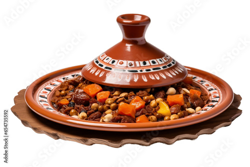 Exquisite Moroccan Cuisine Tagine Isolated on Transparent Background