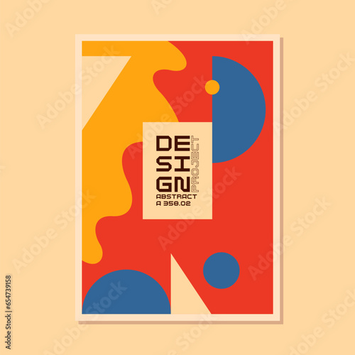 A template to use in your design. A composition of geometric shapes. Abstract background. Modern poster.