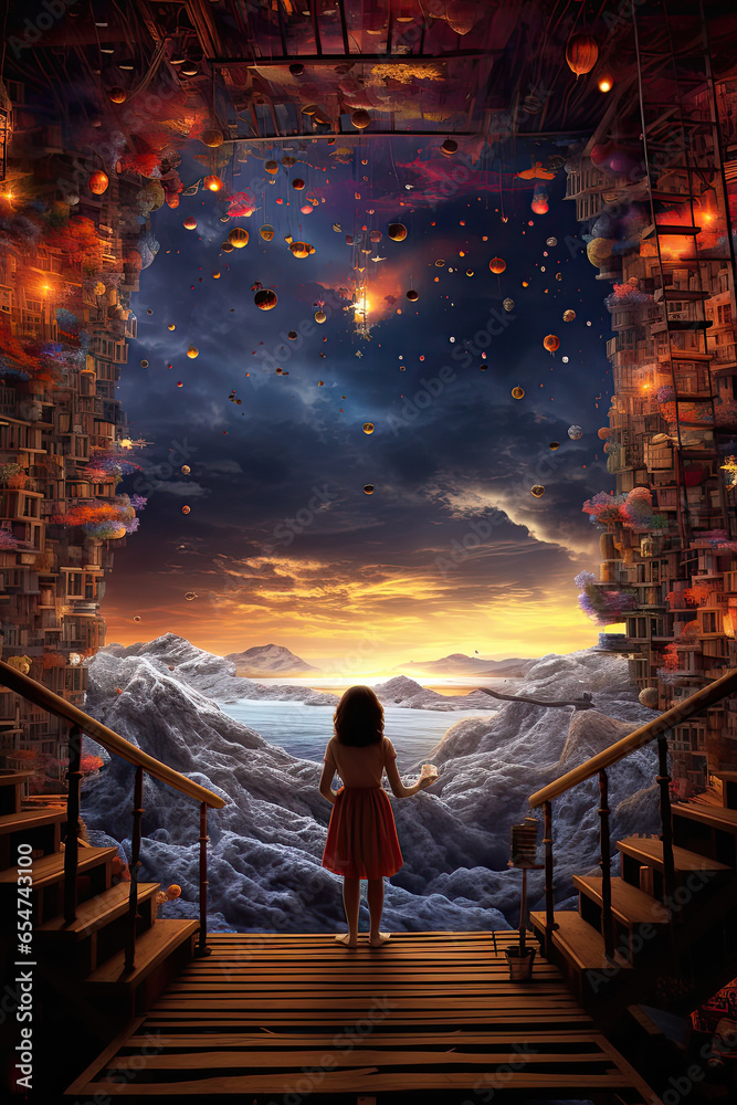 Fototapeta premium Fantasy surrealism - a world where anything is possible