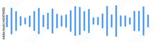 Recording audio sound wave blue flat design vector