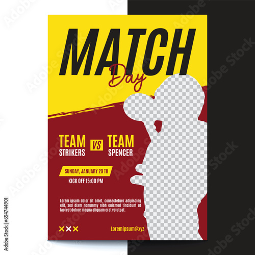 Matchday sports flyer design template vector, tournament, event, poster, cover, banner