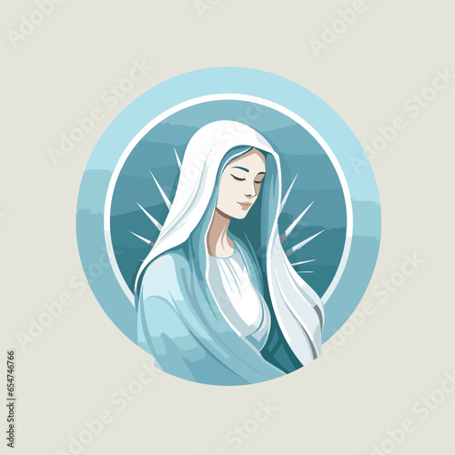 vector illustration of Our Lady Virgin Mary Mother of Jesus,  Holy Mary, printable, suitable for logo, sign, tattoo, laser cutting, sticker and other print on demand