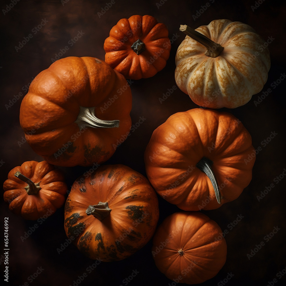 pumpkins on the ground