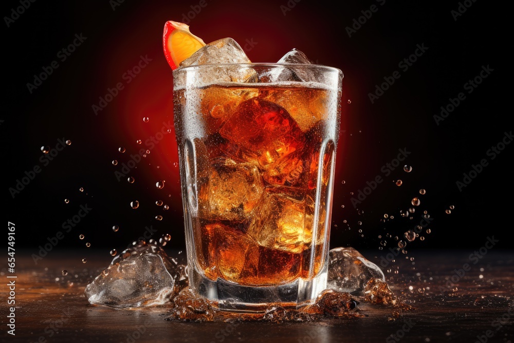 Soda drink with ice