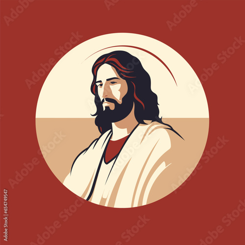 Slika na platnu Vector illustration of Jesus Christ, Son of God,  suitable for logo,  tattoo, si