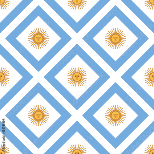 The pattern is "Argentina". Seamless graphic background in the colors of the flag of Argentina. Vector illustration