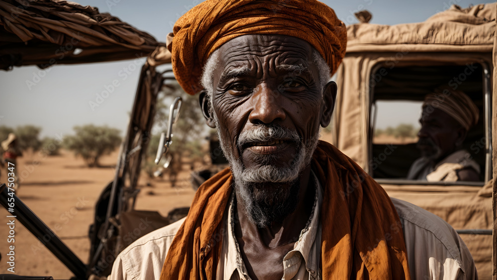 portrait of an old man from Sudan portrait of an old man from Sudan
