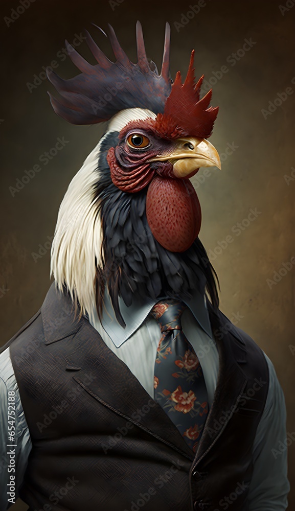 a sharp dressed rooster 