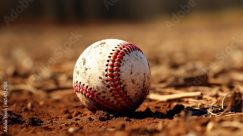 baseball on dusty ground