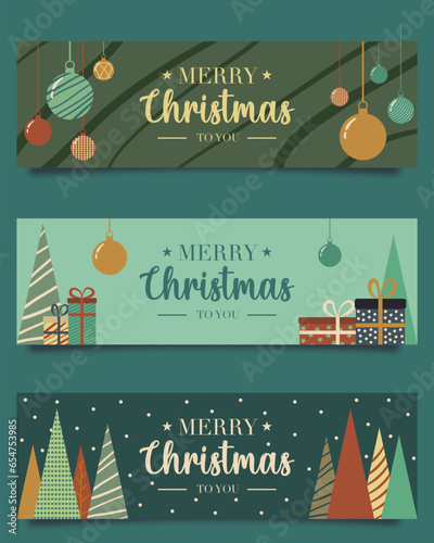 Bannière et étiquette de Noël vecteur